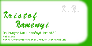 kristof namenyi business card