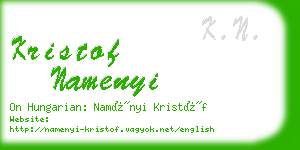 kristof namenyi business card